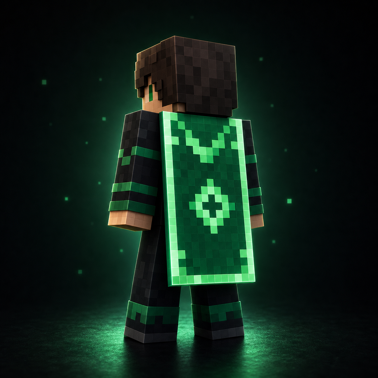 Minecraft-style character wearing the Emerald Cape